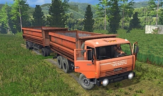 КамАЗ 45143 И Прицеп НефАЗ 8560 V1.0 Для Farming Simulator 2015.