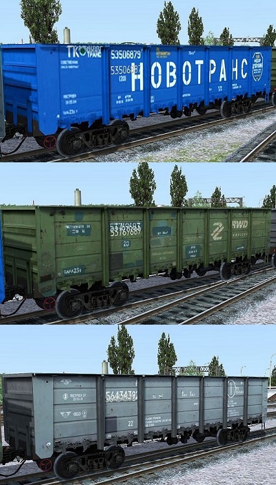 Полувагон 12-757 3 расцветки для Train Simulator 2015