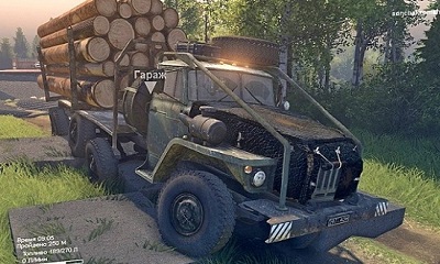 Урал 4320 Активный прицеп роспуск v1.0 для Spin Tires