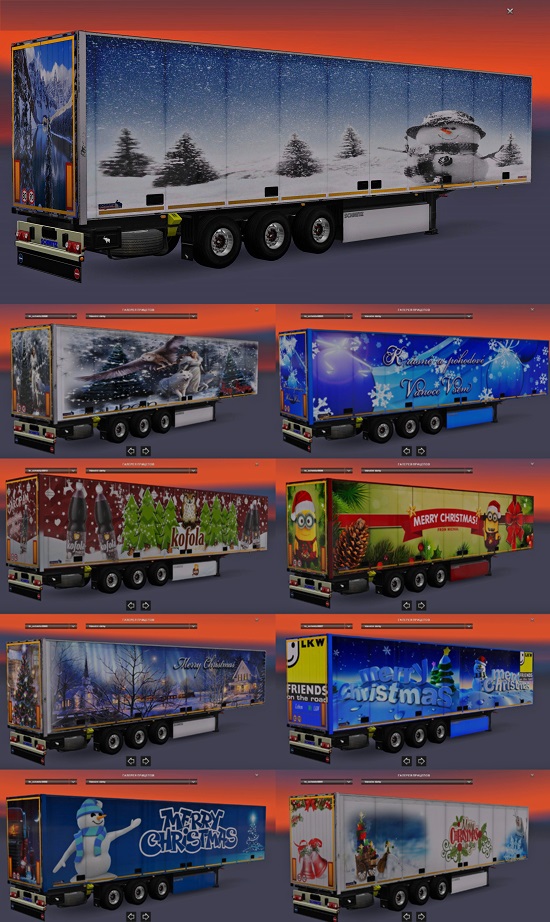 Рождественские трейлеры для Euro Truck Simulator 2 1.22